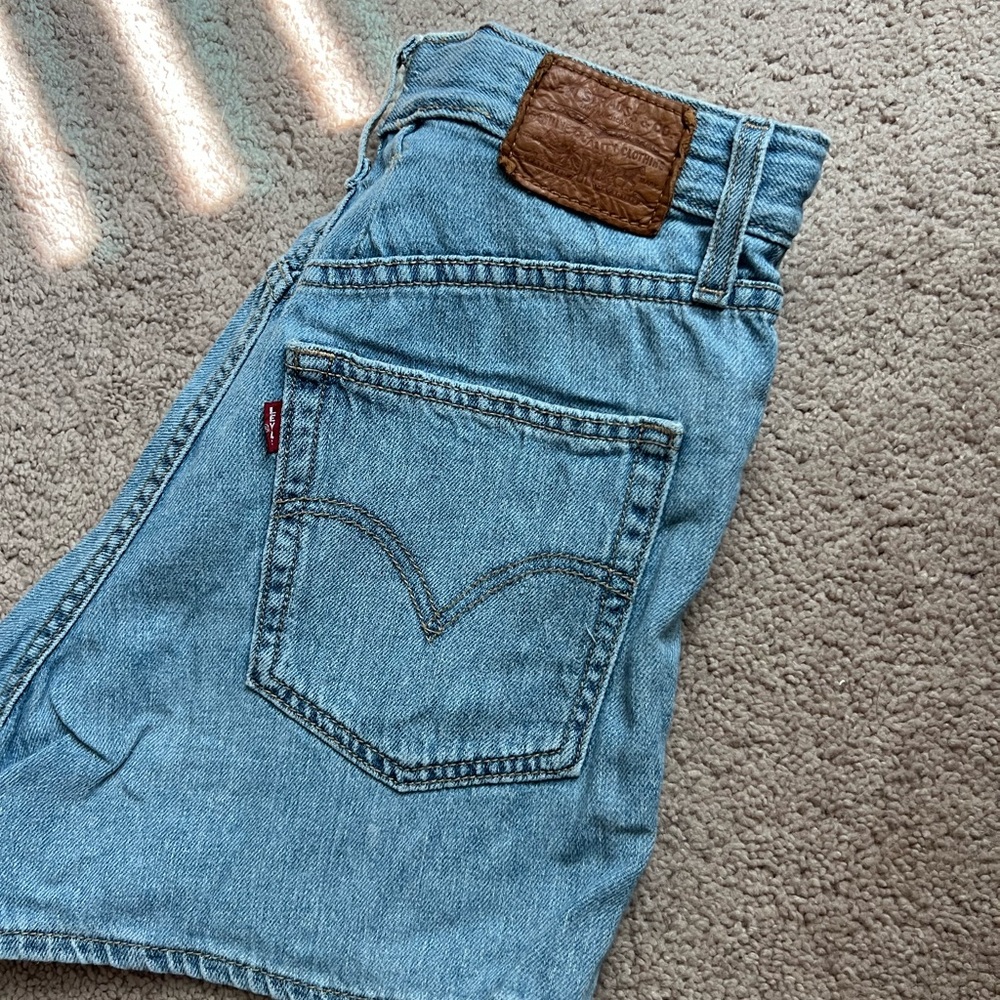 Levi's Light Blue Denim Shorts with Brown Patch